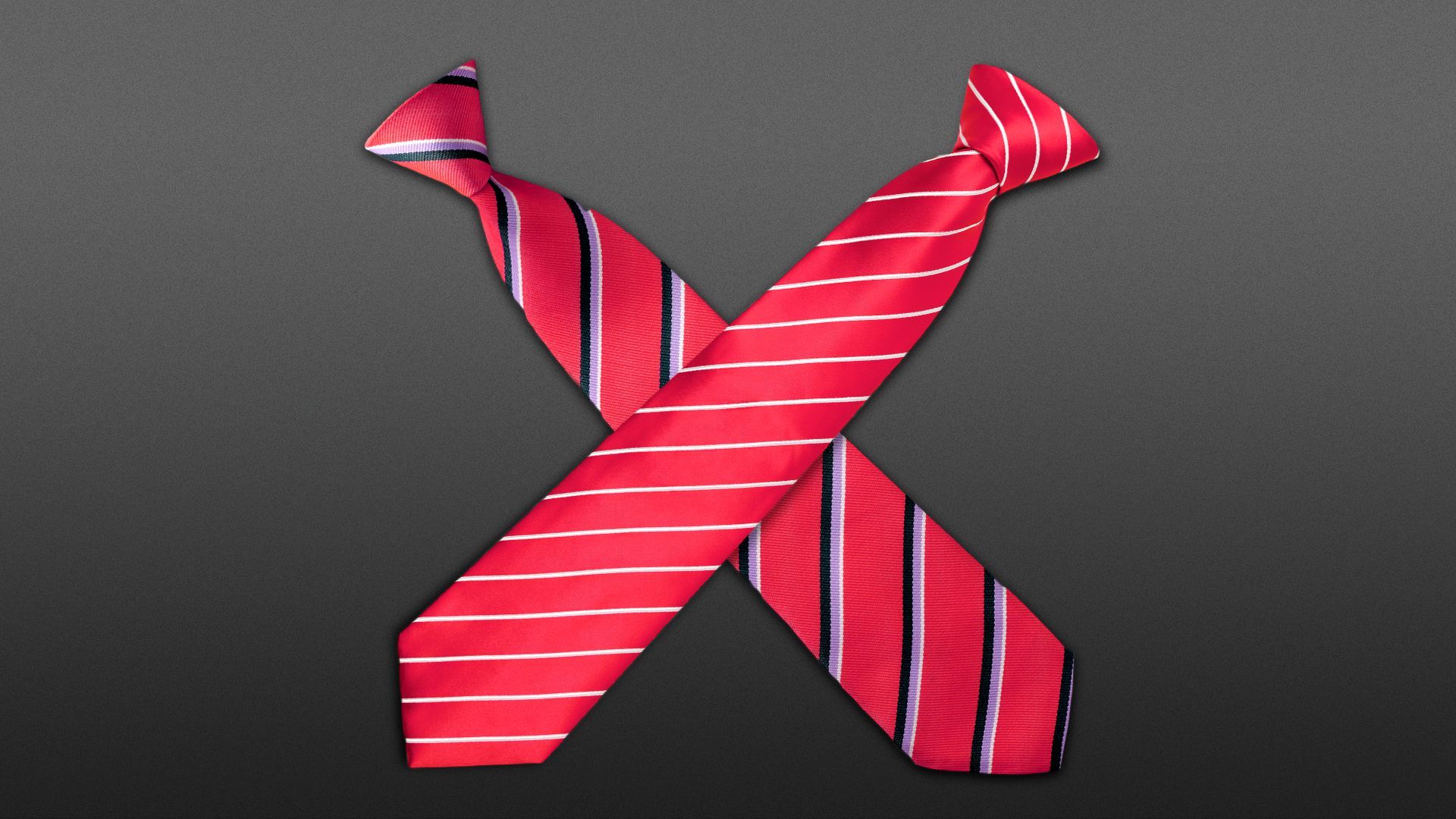 Illustration of two neckties crossing to form an "x"