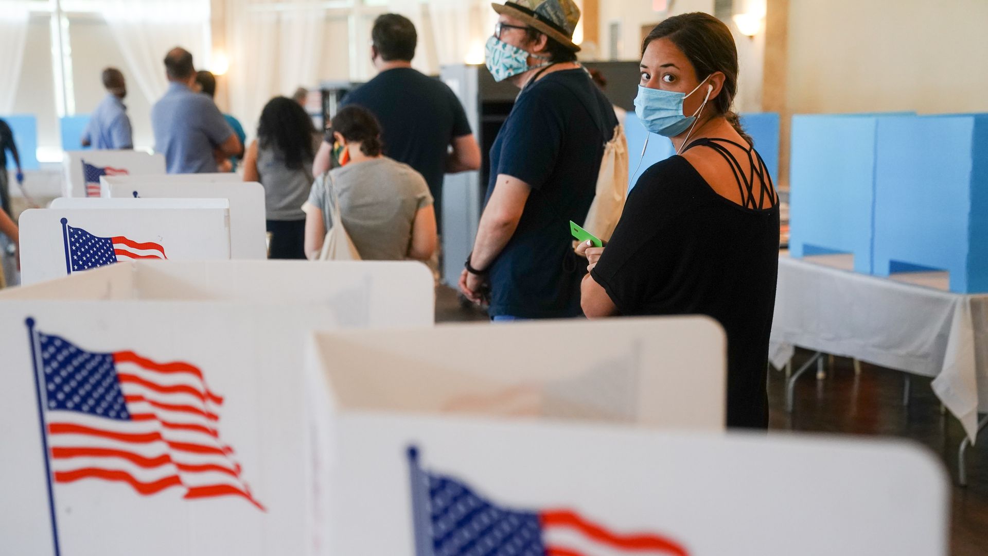 People wait in line to vote in Atlanta, Georgia.