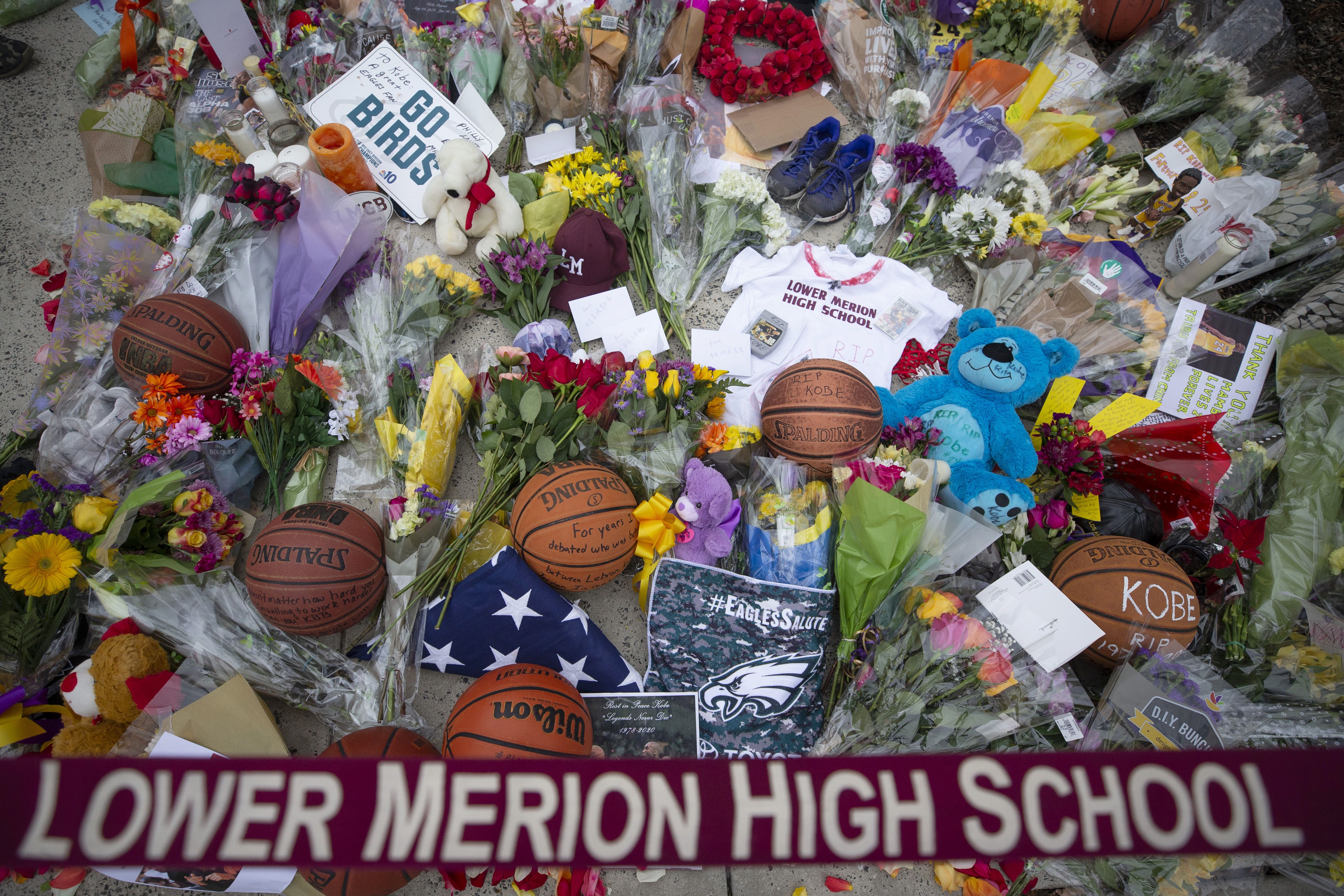 Kobe Bryant memorial at Lower Merion High School