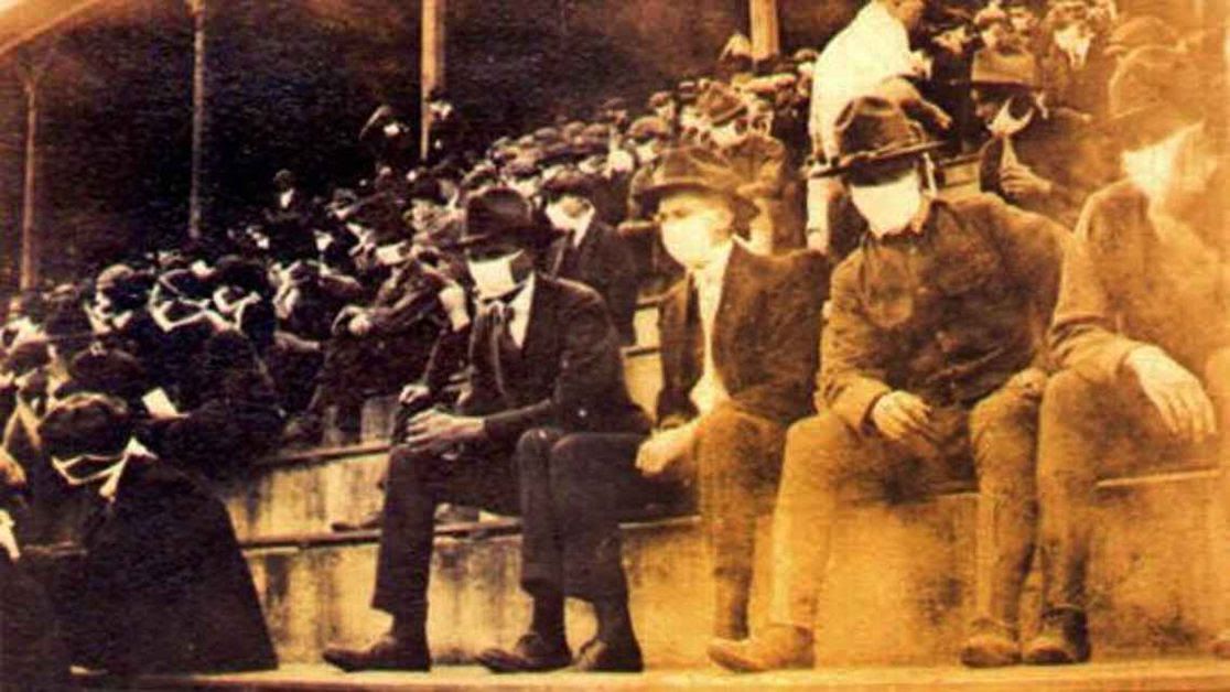 A photo of fans in the stands during a Georgia Tech game in 1918. Photo: Thomas Carter; Courtesy: Andy McNeil