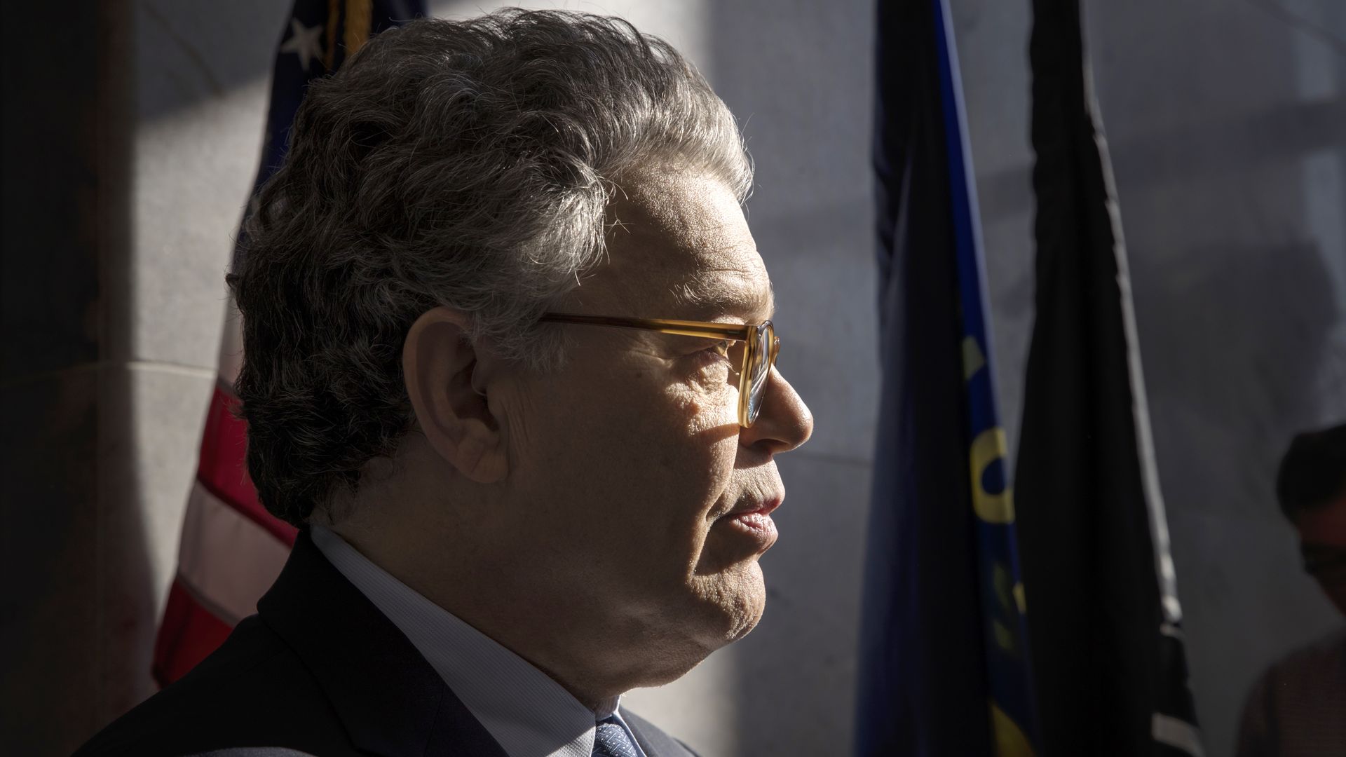 Sen. Al Franken (D-Minn.) talks to the media on Capitol Hill in Washington. Photo: J. Scott Applewhite / AP