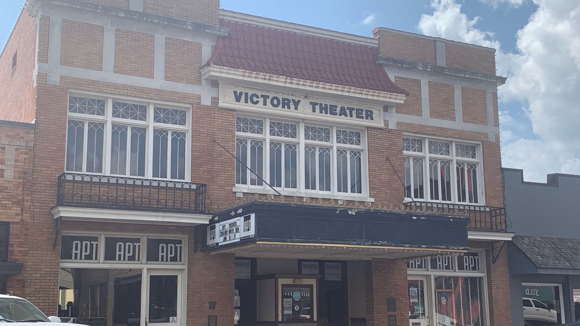 The outside of the Victory Theater building