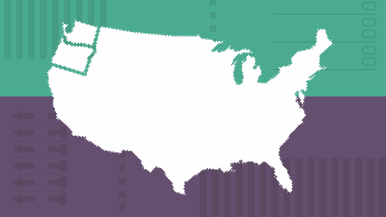 Animated illustration of the United States with checkmarks coming from Washington and Oregon and spreading over the rest of the country.