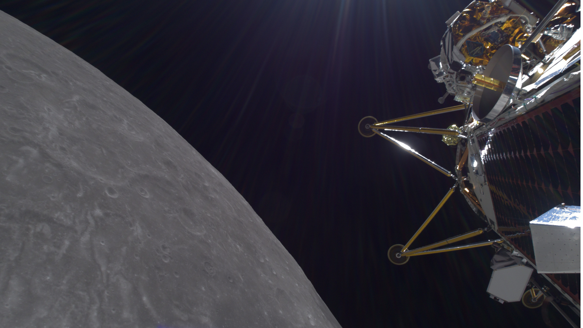 Intuitive Machines' IM-2 mission lunar lander, Athena, entering lunar orbit on Monday, March 3.