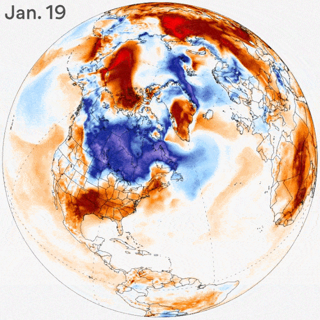 A GIF showing temperature anomalies