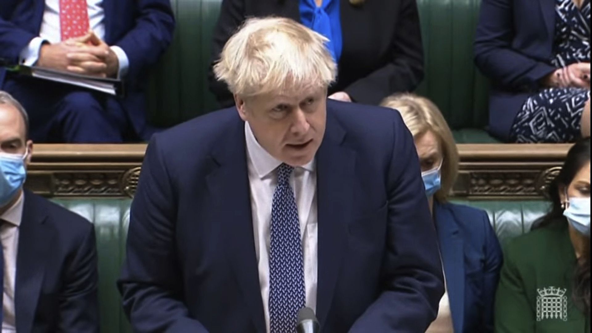 Prime Minister Boris Johnson makes a statement ahead of Prime Minister's Questions in the House of Commons