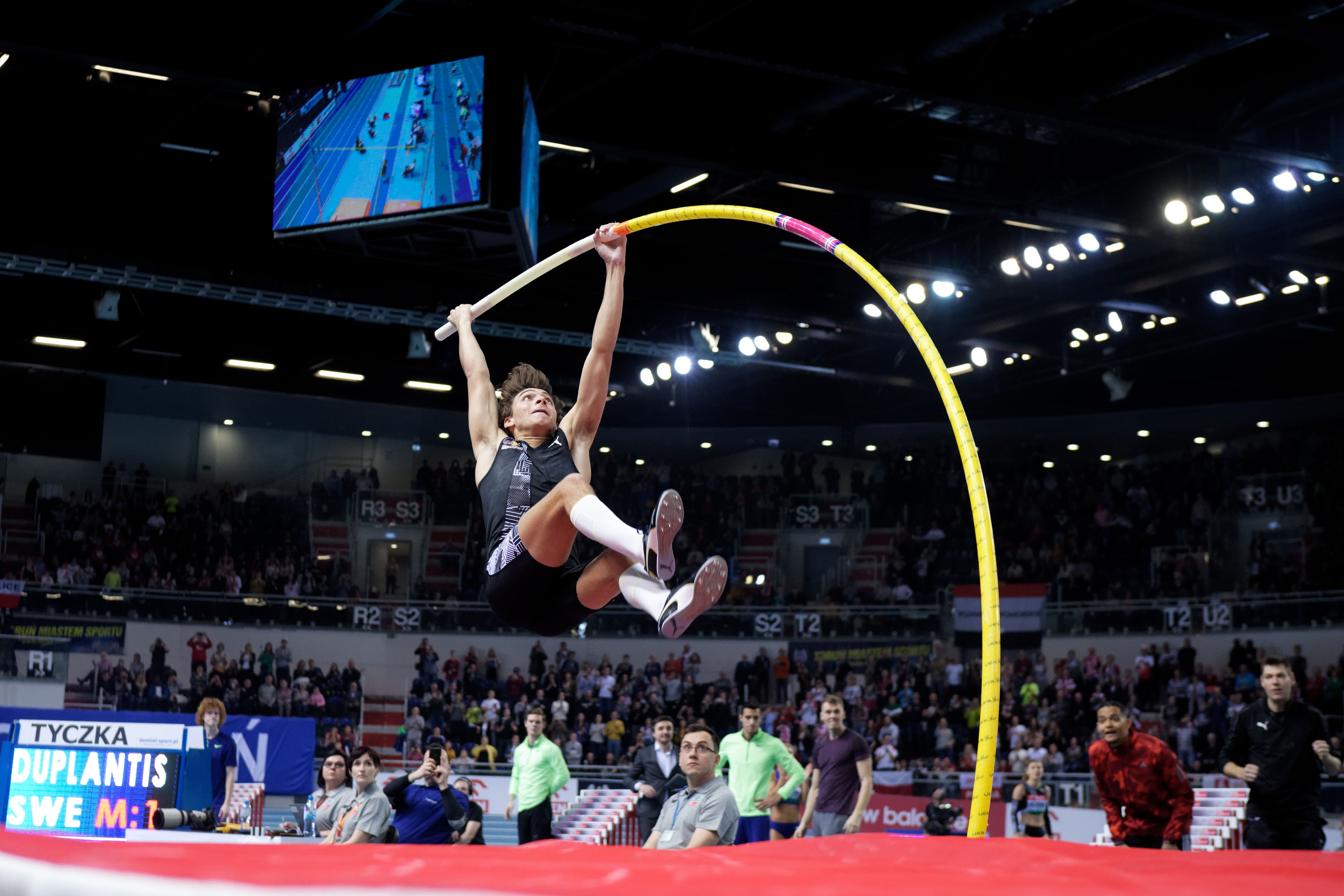 Armand Duplantis pole vaulting