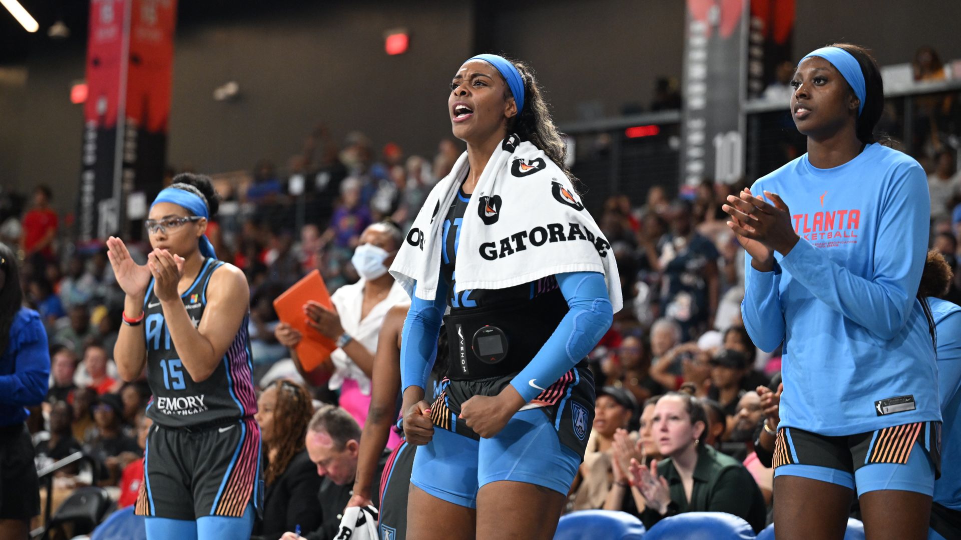 Cheyenne Parker of the Atlanta Dream during the Sept. 10, 2023, game against the Dallas Wings at Gateway Center Arena in College Park. Photo: Adam Hagy/NBAE via Getty Images