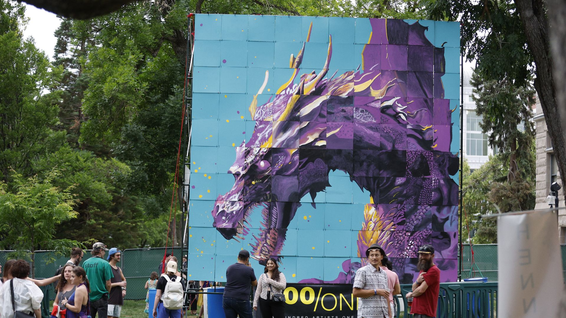 A 20-foot mural at the Utah Arts Festival. Photo: Courtesy of UAF