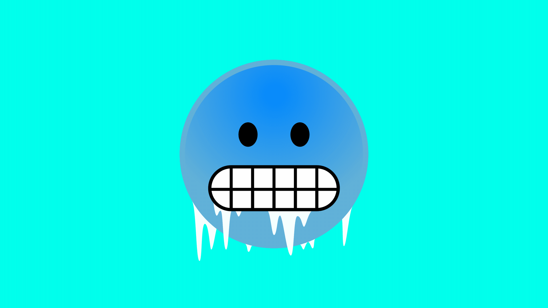 Illustration of a cold emoji chattering its teeth.