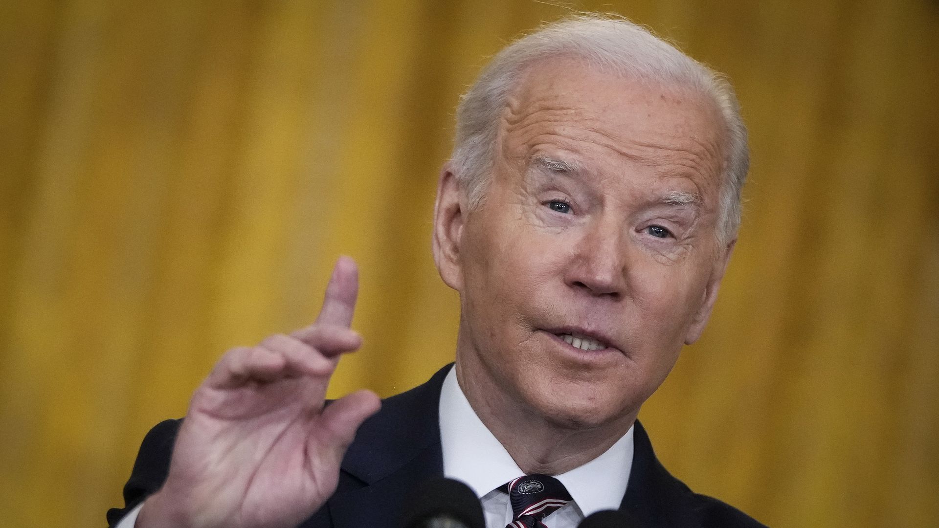 President Joe Biden delivers remarks on developments in Ukraine and Russia, and announces sanctions against Russia at the White House.