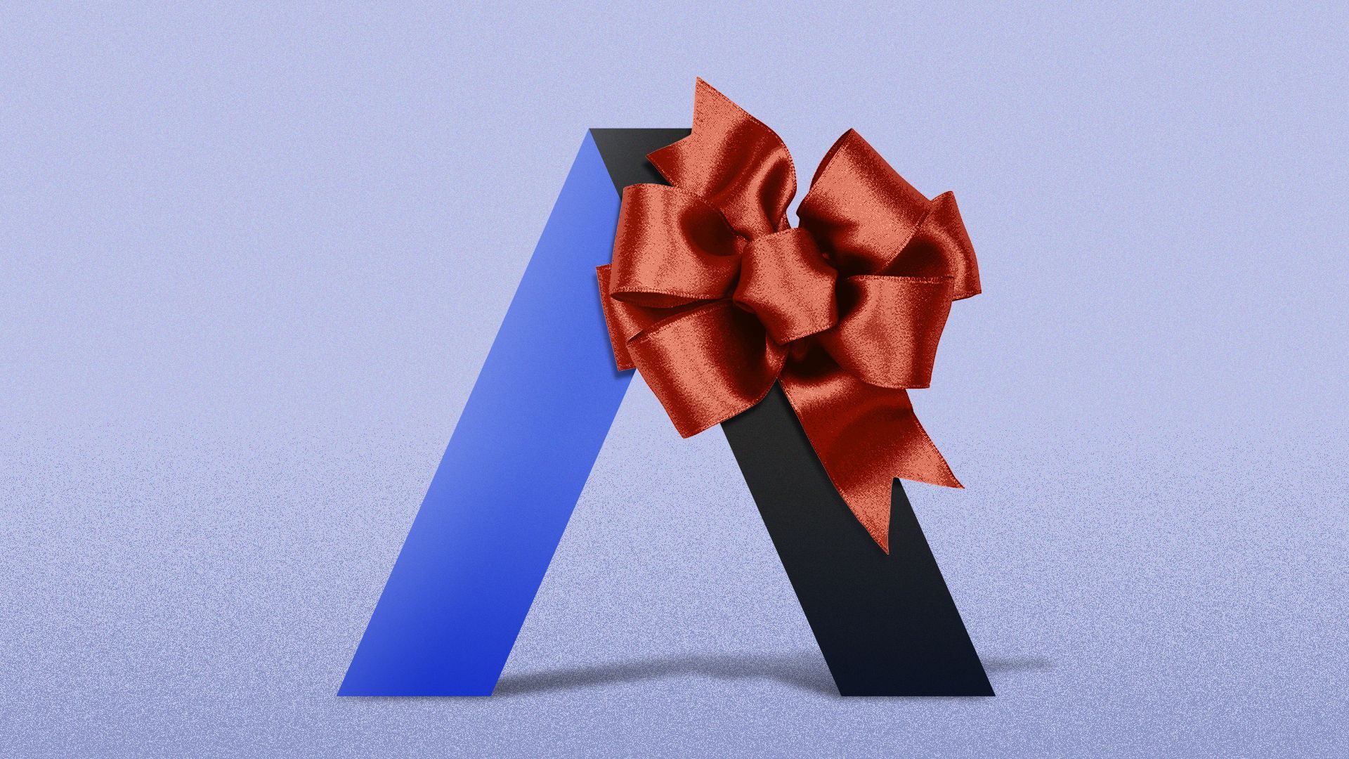 Illustration of the Axios logo with a gift bow on it.