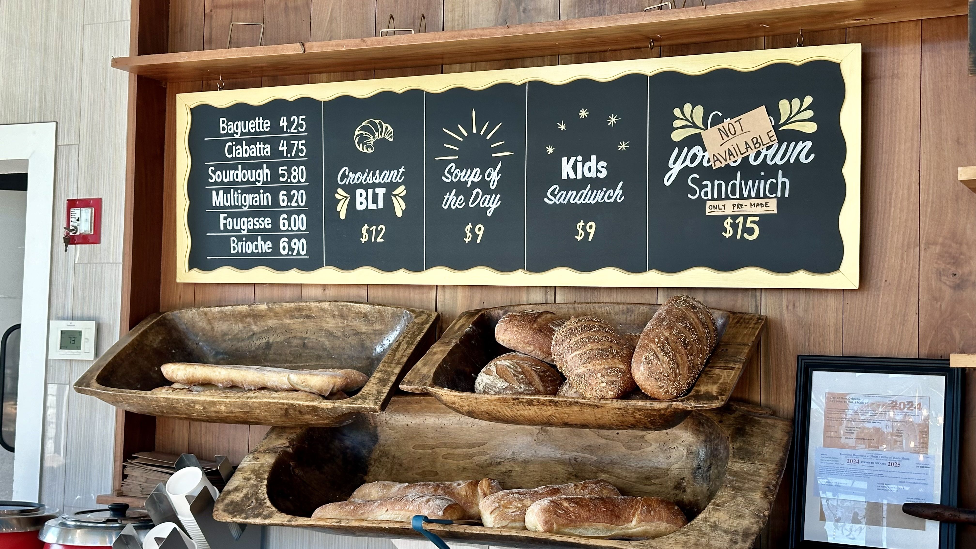 Image shows the bread display at Celtica.