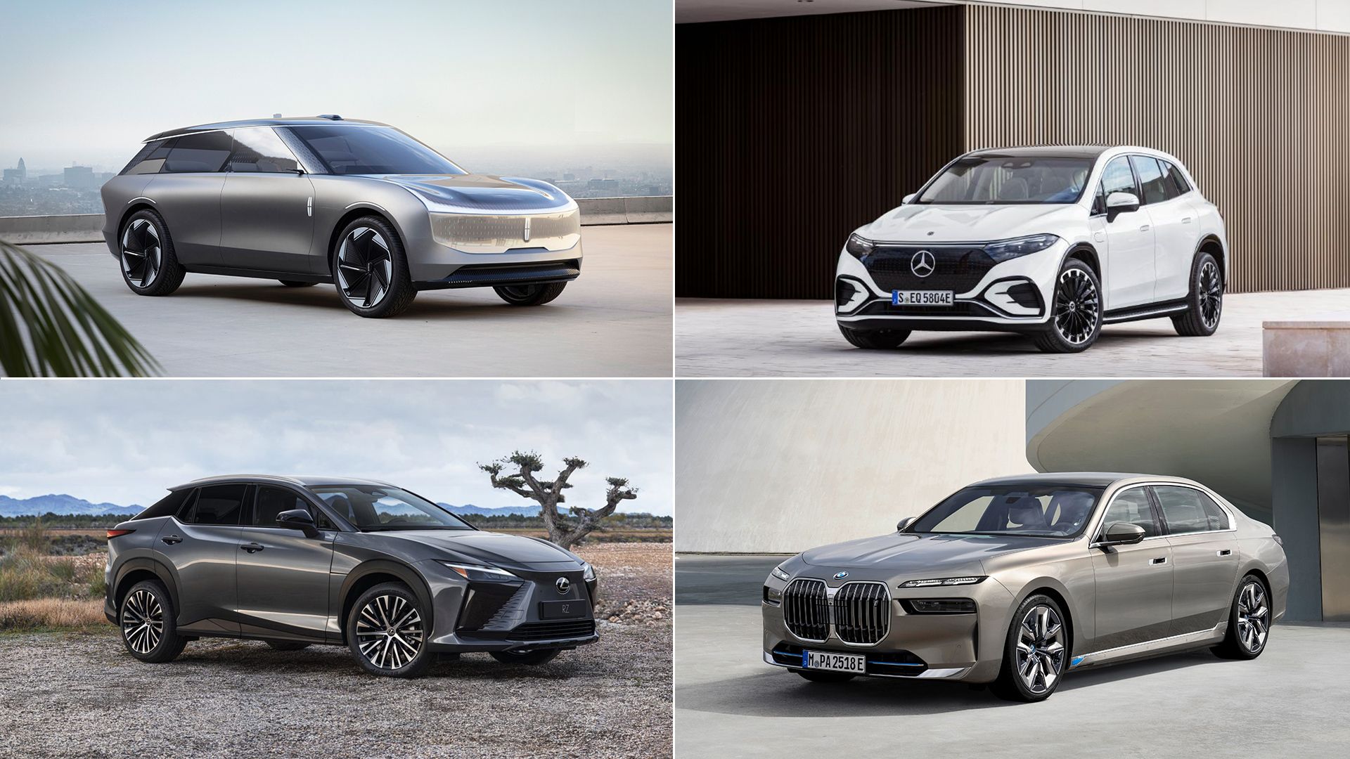 Four new models of EVs shown in a grid.
