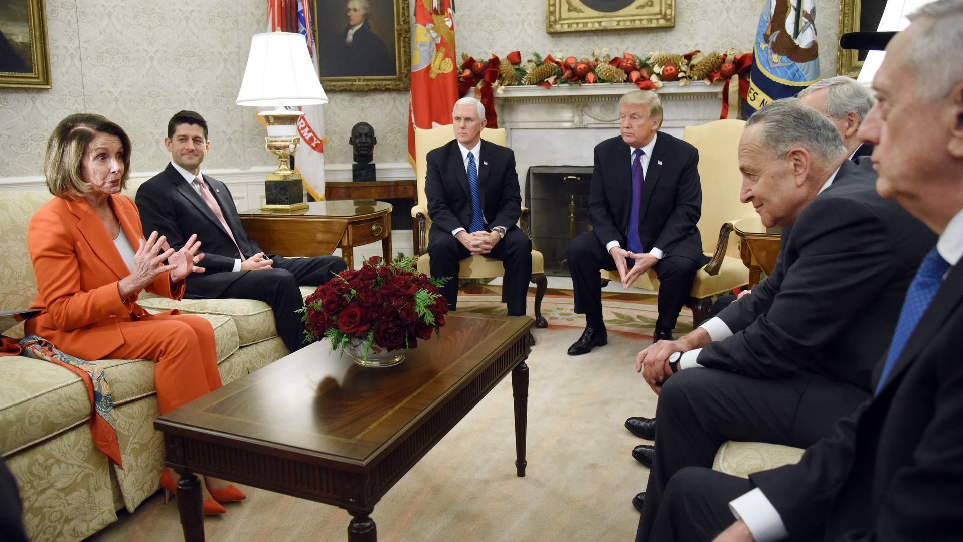 Congressional leaders with President Trump