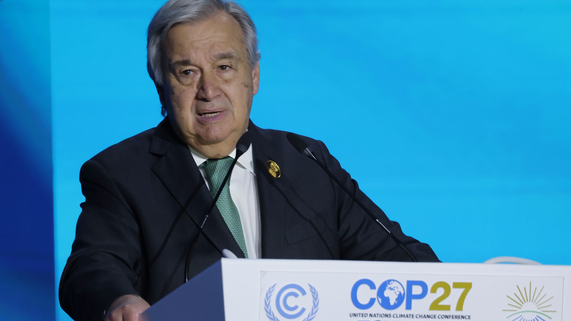 UN Secretary-General Guterres speaks to COP27 in Egypt.