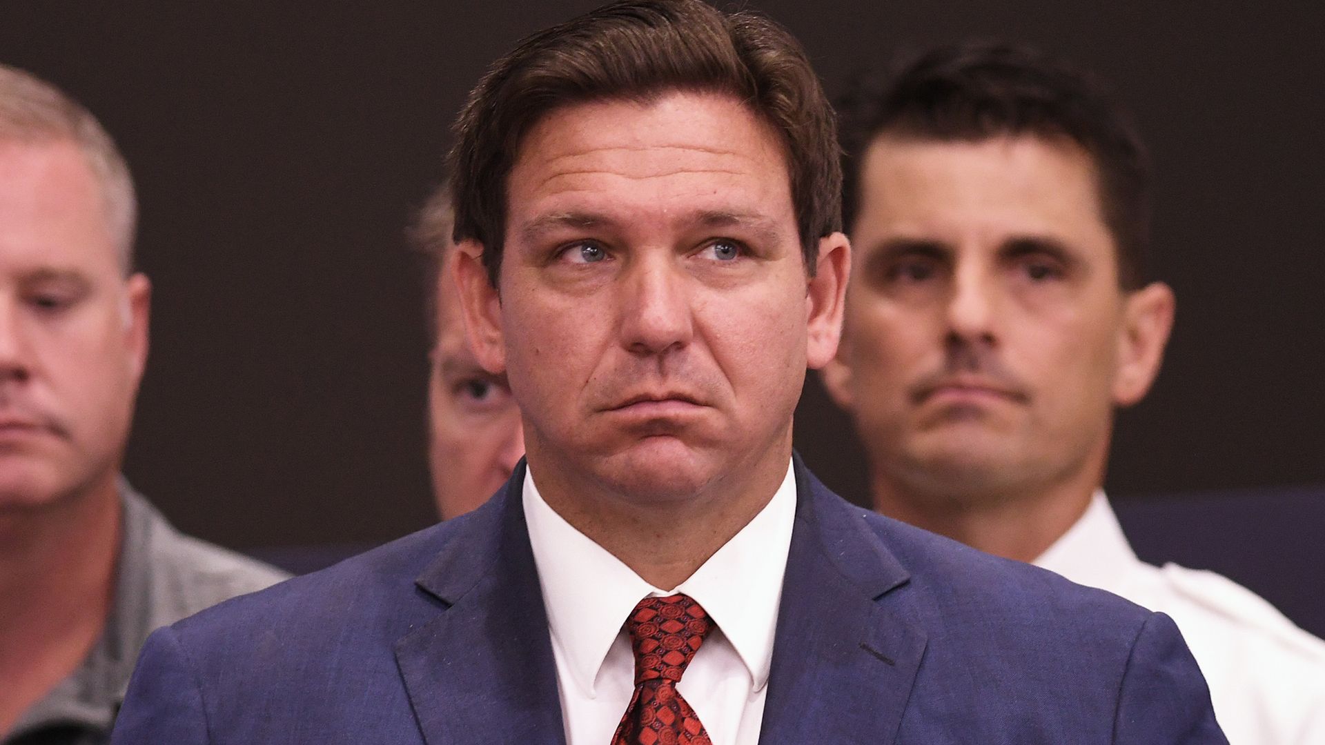 Florida Gov. Ron DeSantis at a press conference.