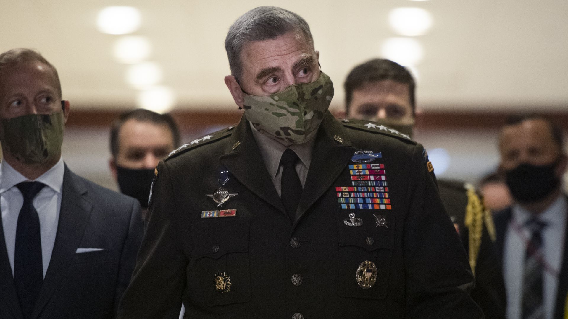 Gen. Mark Milley walking through Congress in July.