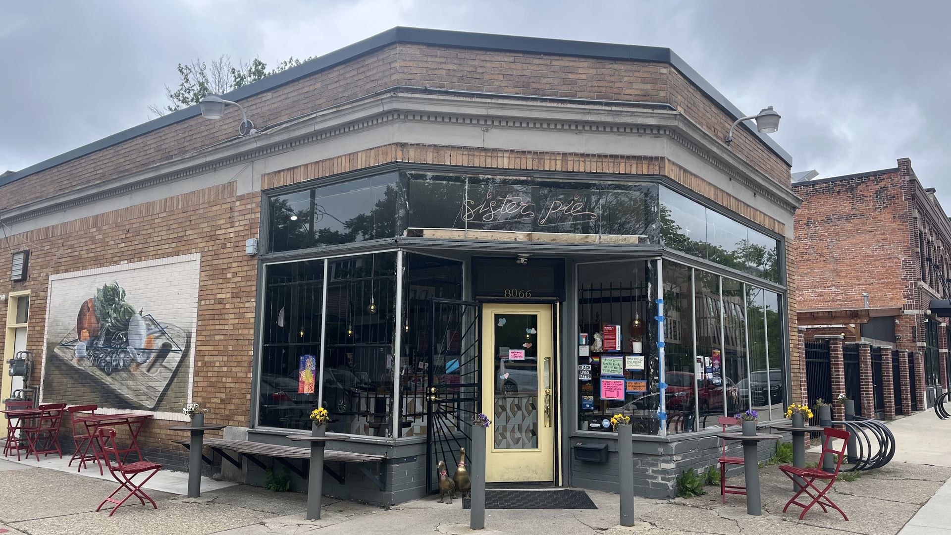 An exterior view of the Sister Pie bakery at 8066 Kercheval Ave.