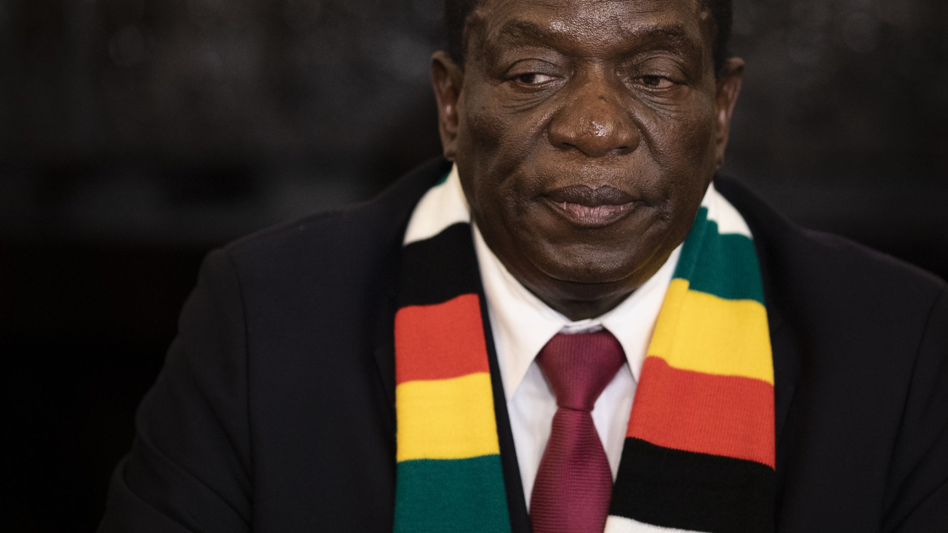 President Elect Emmerson Mnangagwa attends a press conference on August 3, 2018 in Harare, Zimbabwe. .