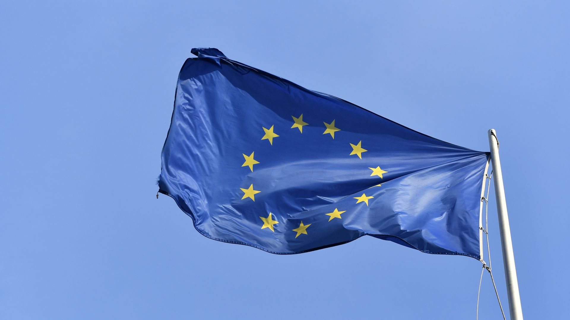 A European flag waving