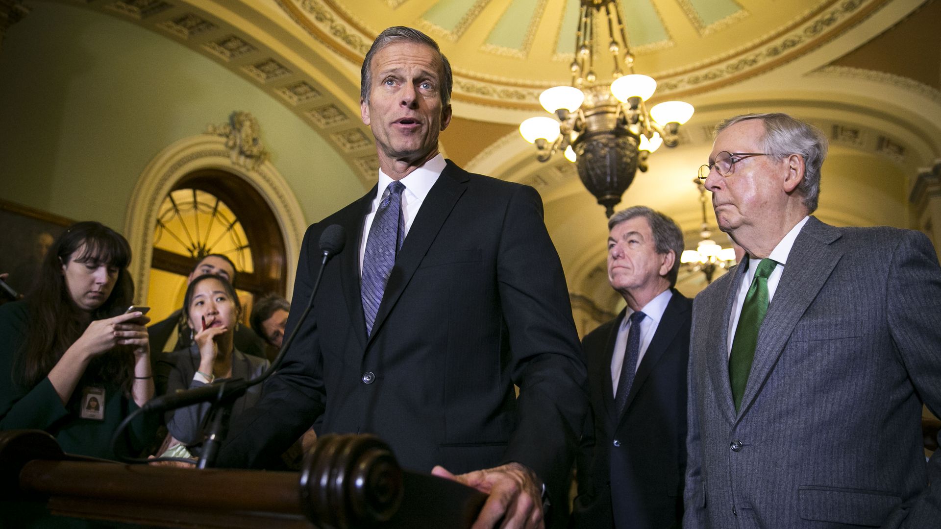 Sens. John Thune, Roy Blunt and Mitch McConnell