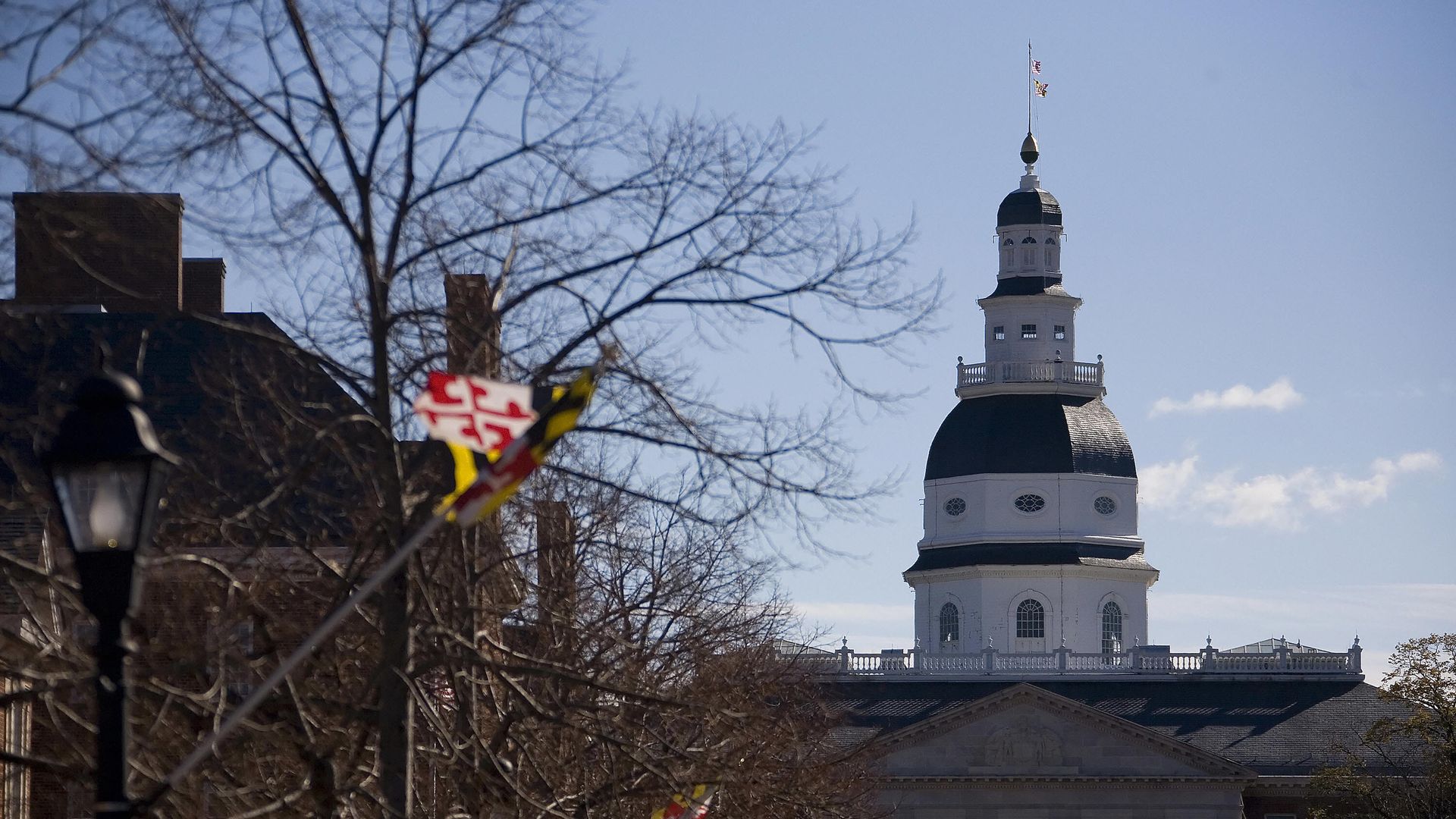 The Maryland State Capitol Building is seen in Annapolis 23 November 2007 33 miles (53kms) east of Washington, DC.