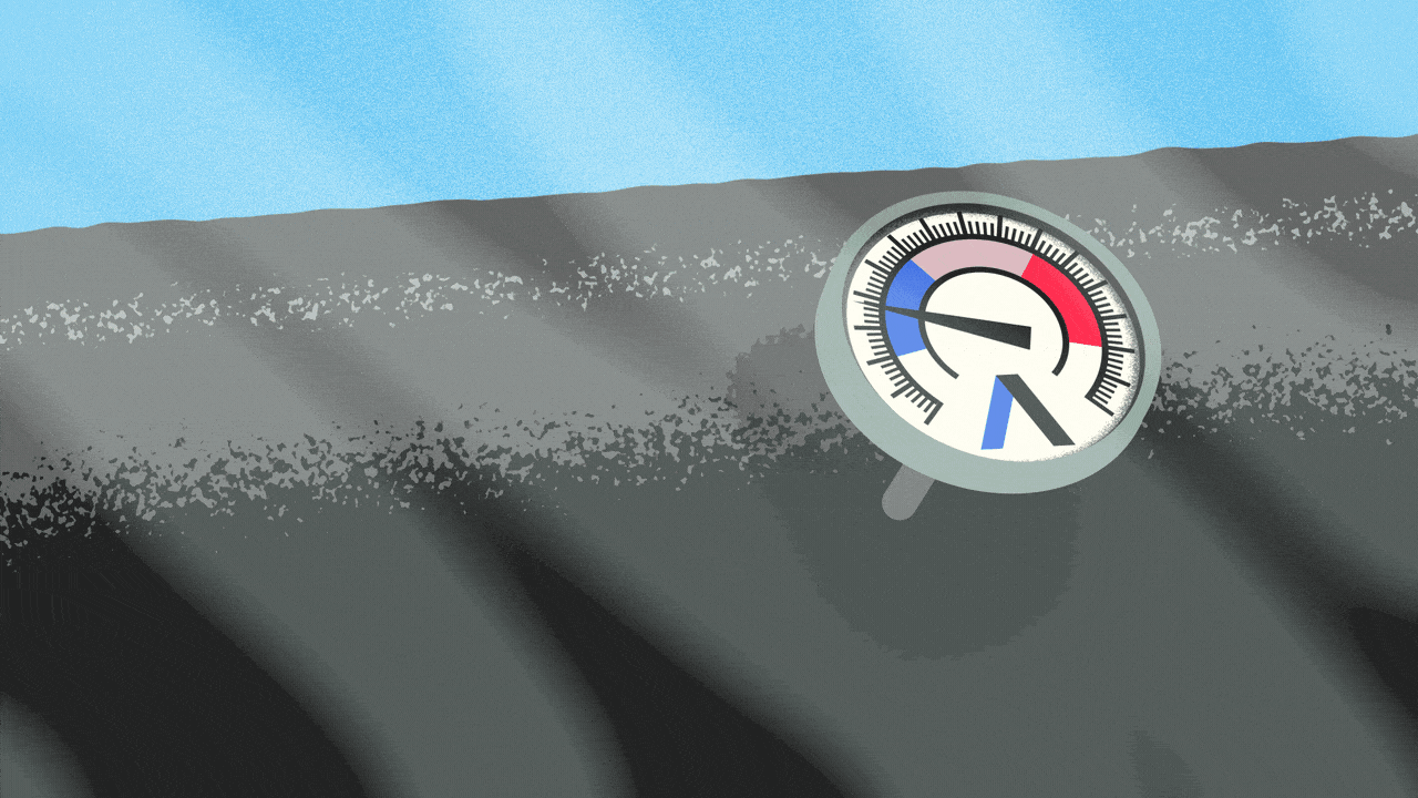 Animated illustration of a smoker with a thermometer with an Axios logo on it, and smoke billowing in front of it.