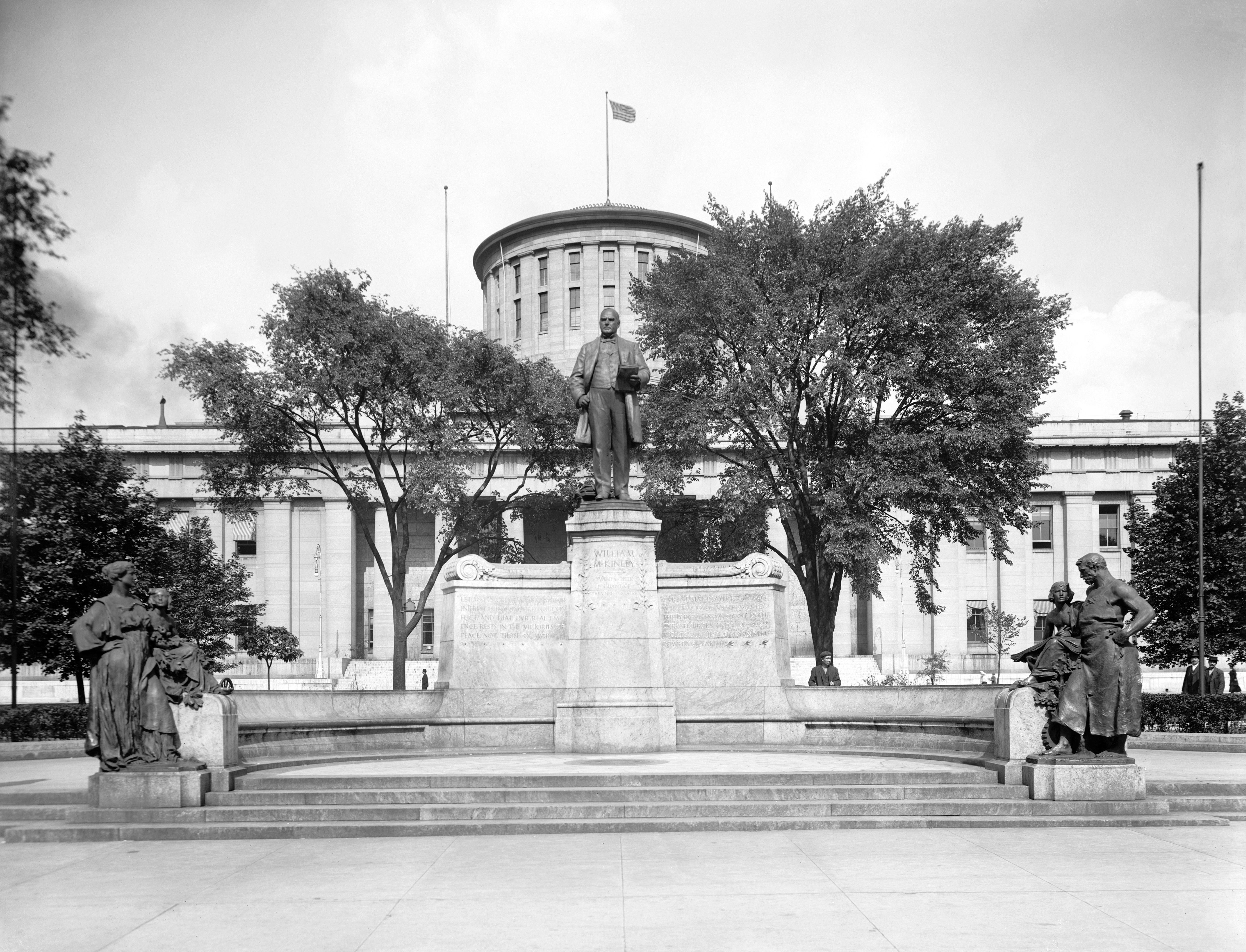 A William McKinley statue outside the Ohio Statehouse. 