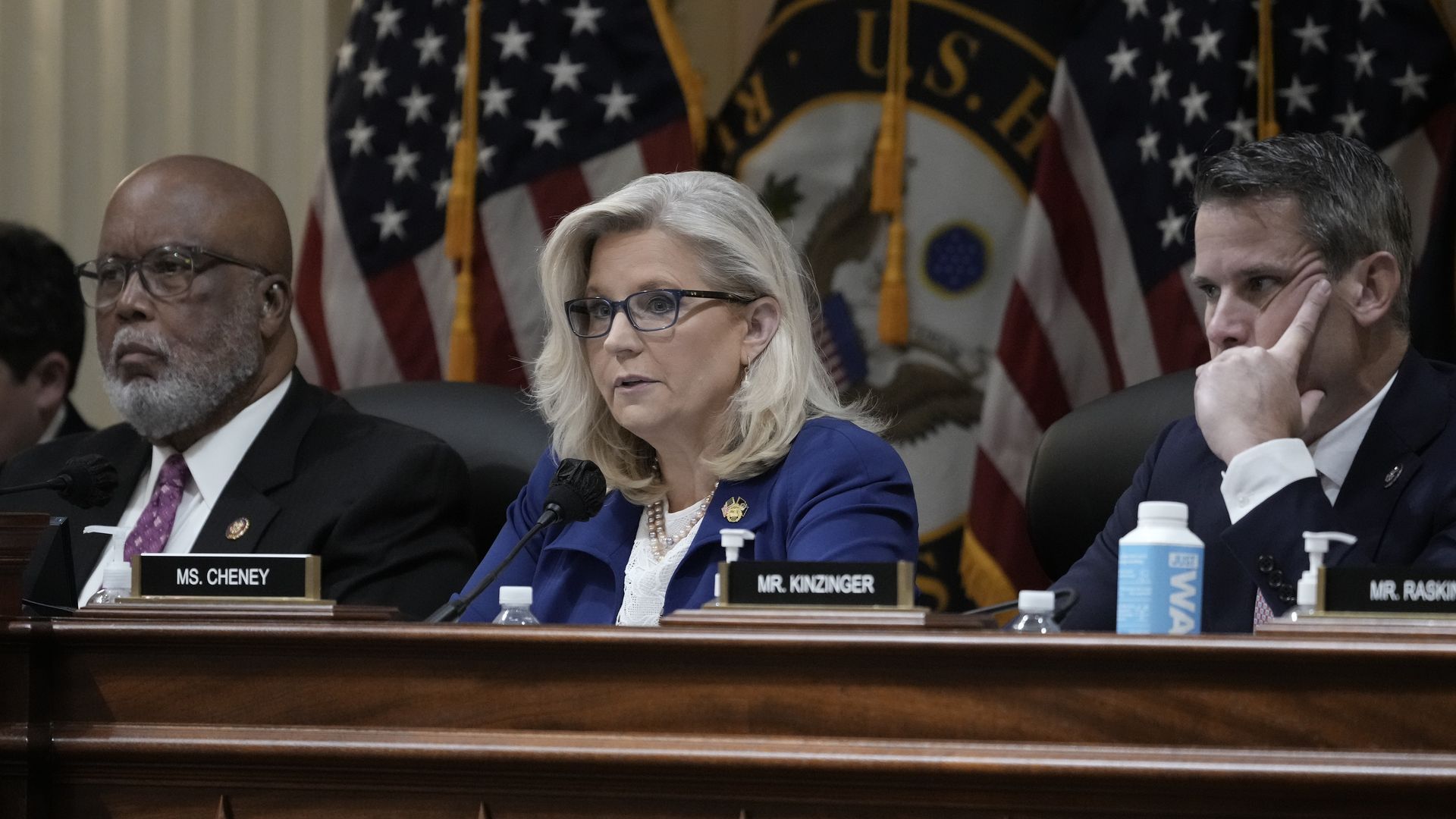 Reps. Bennie Thompson and Liz Cheney during an October Jan. 6 hearing