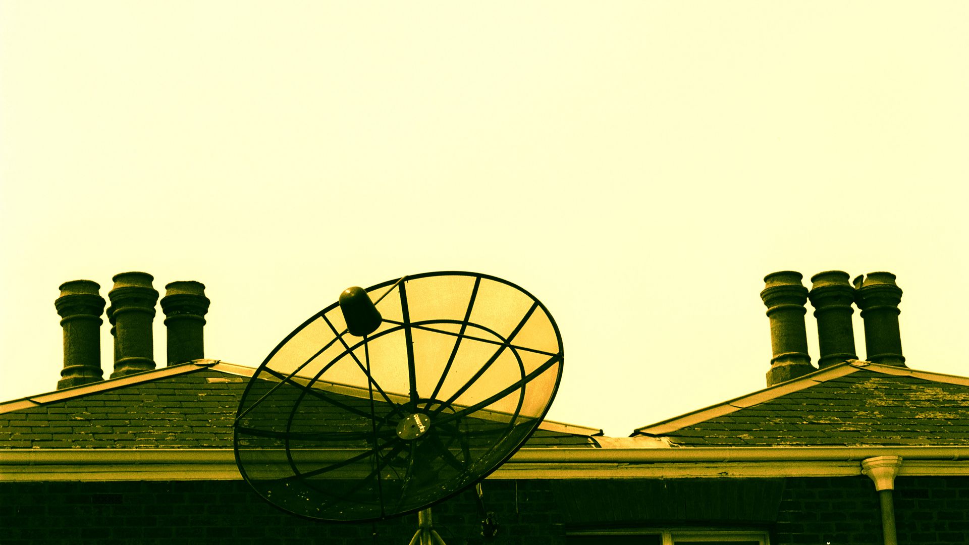 satellite dish on a rooftop