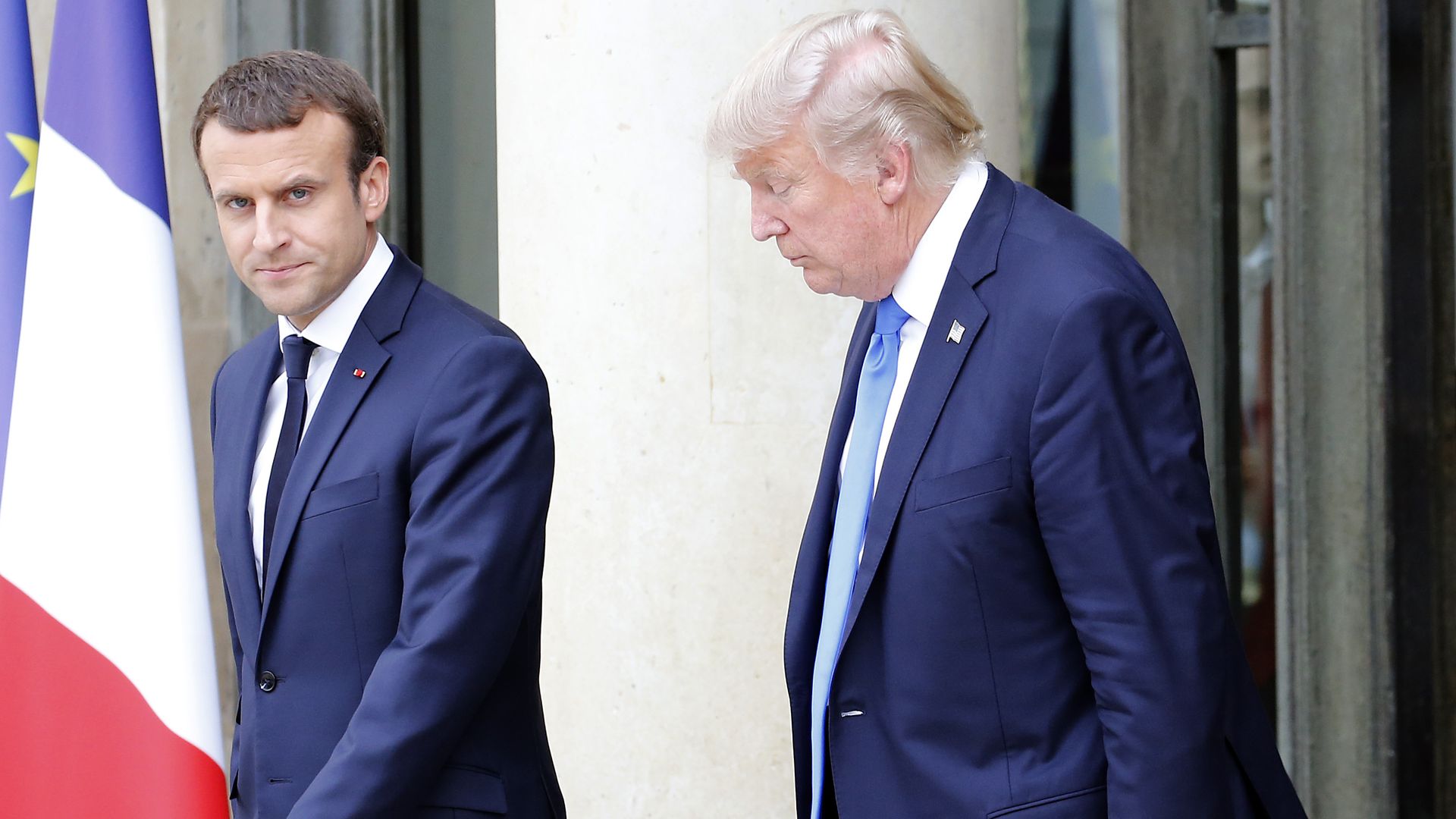 French President Emmanuel Macron and President Donald Trump. 