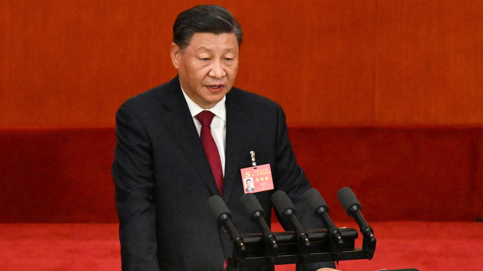 China's President Xi Jinping opens the 20th Chinese Communist Party Congress. Photo: Noel Celis/AFP via Getty Images