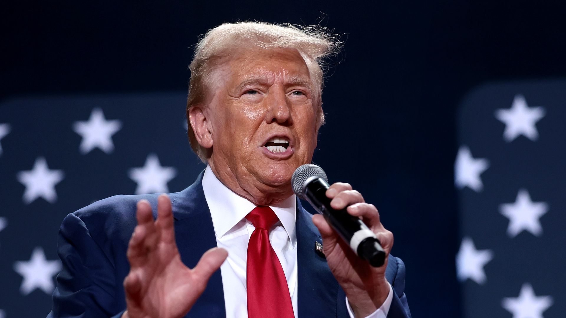 Former President Trump speaks at a town hall.