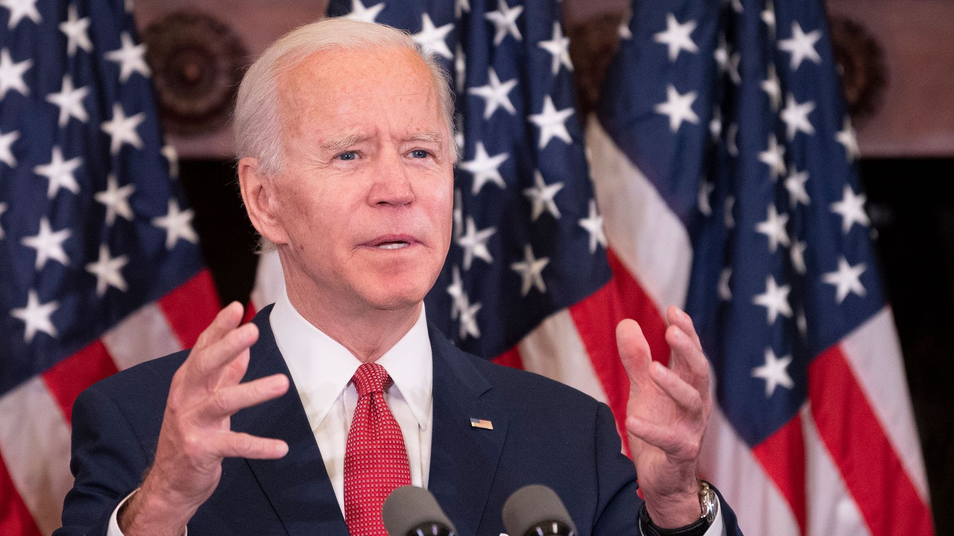  Democratic presidential candidate, and former Vice President Joe Biden speaks about the unrest across the country from Philadelphia City Hall on June 2