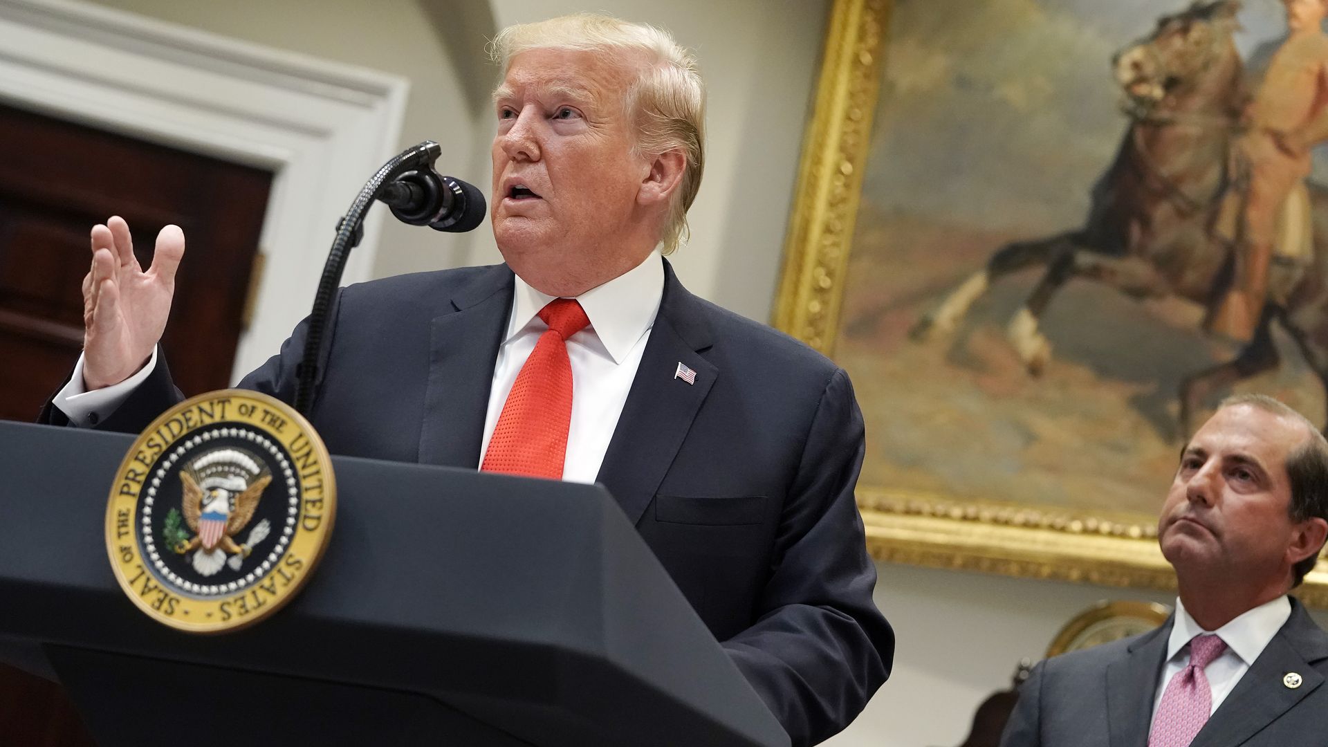 President Trump with HHS Sec. Alex Azar