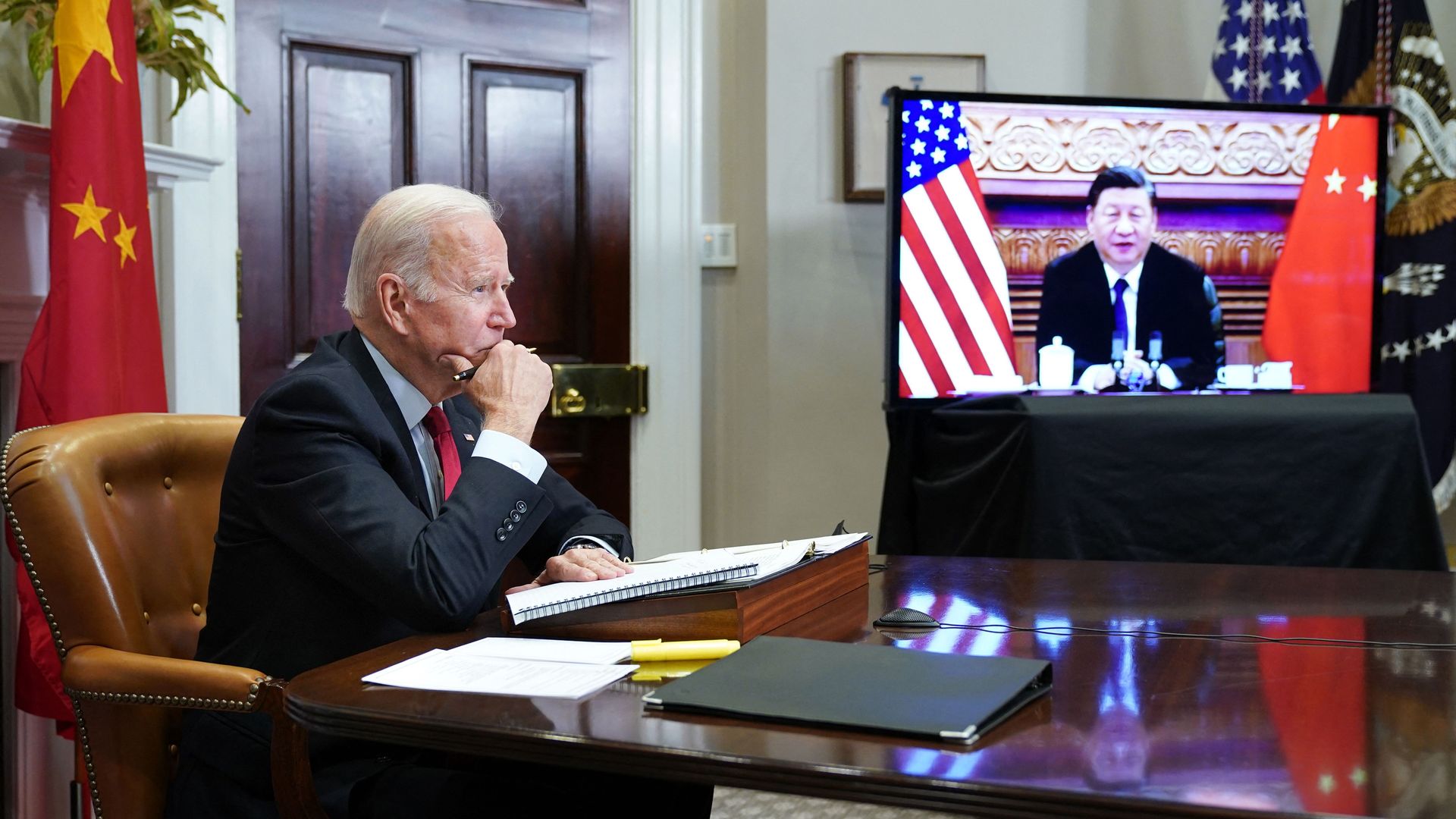 President Biden during a virtual summit with Chinese President Xi Jinping in November 2021.