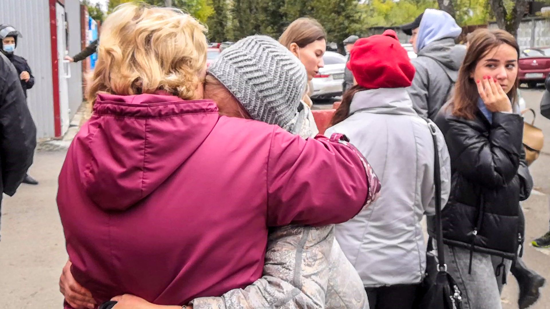 Picture of two women hugging 