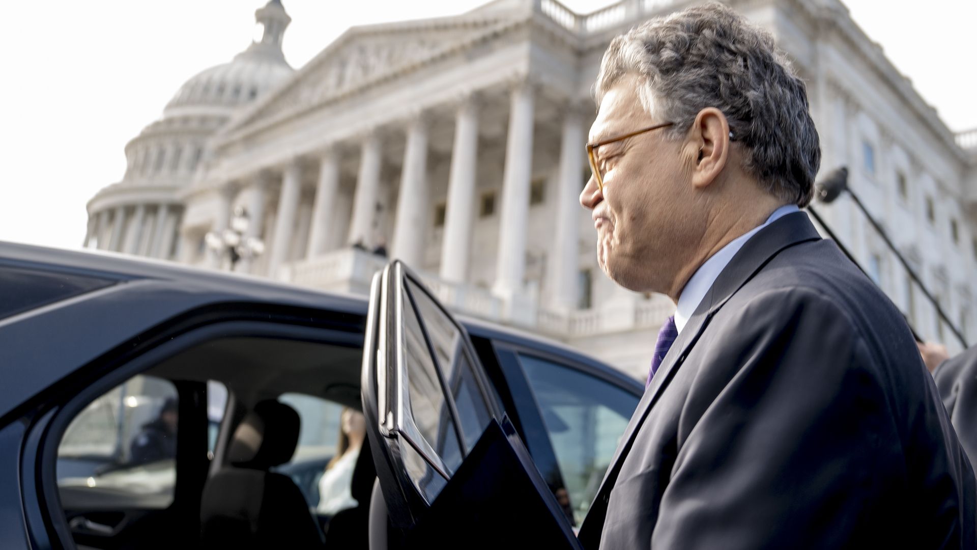Al Franken leaves the Capitol