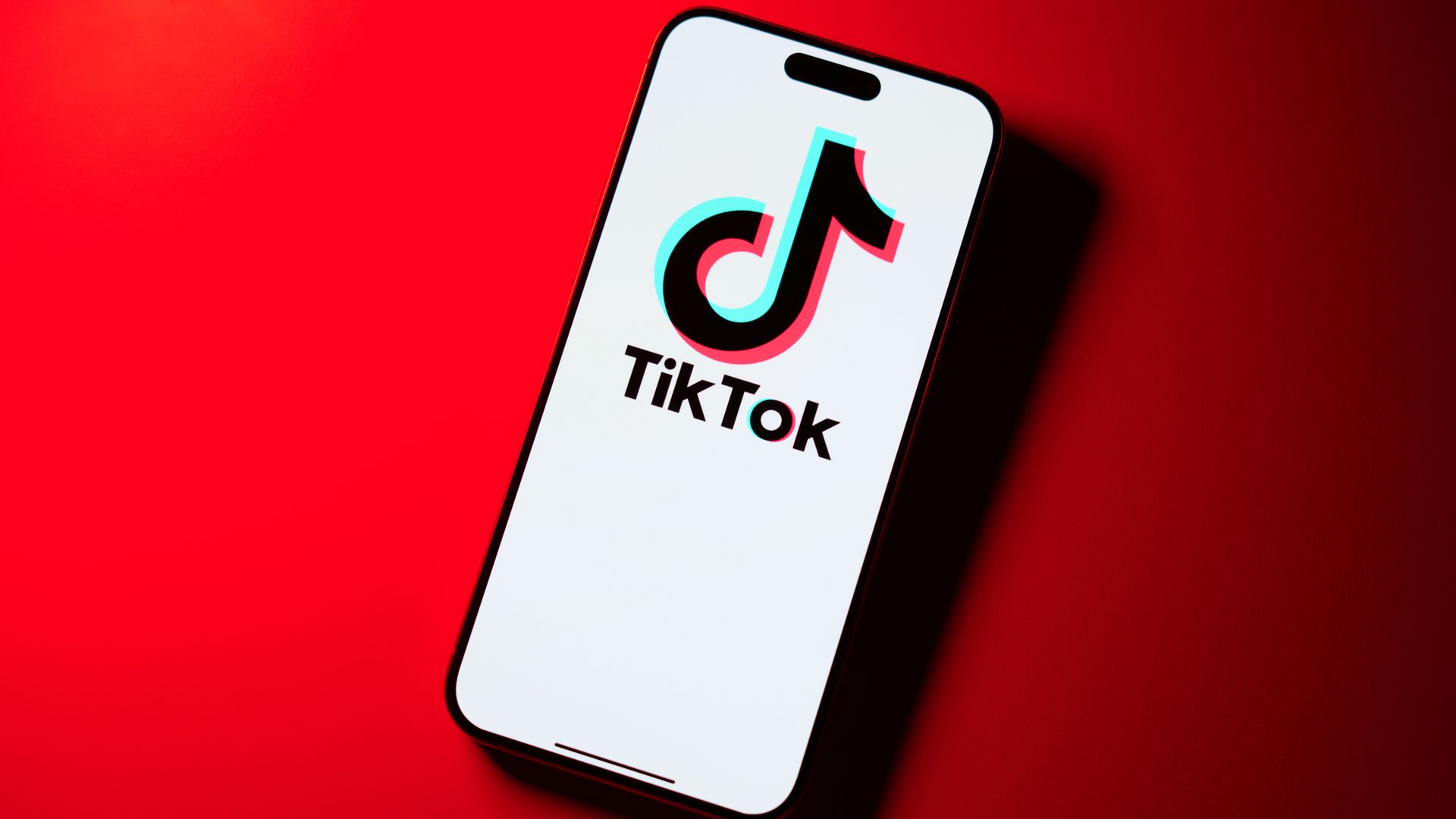 The TikTok app and logo are seen on a mobile device