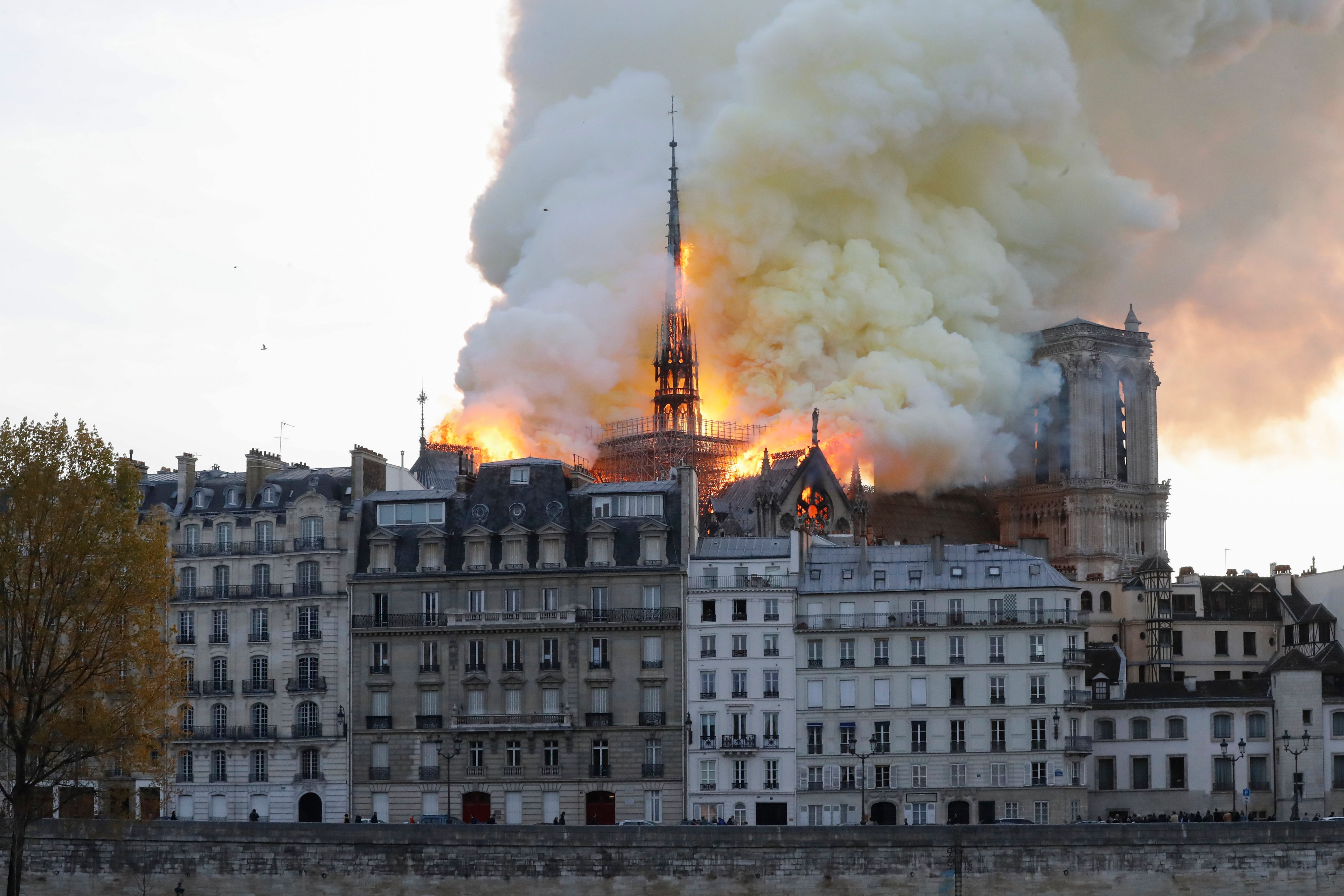 Notre Dame on fire