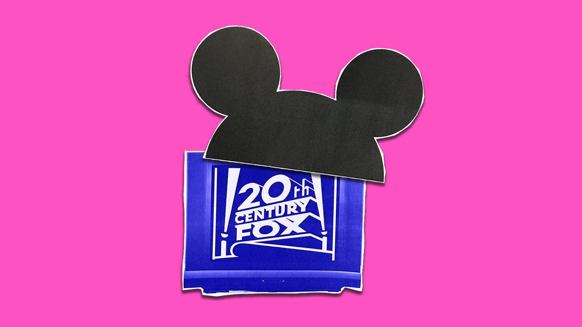 A Mickey Mouse hat on top of a 20th Century Fox logo