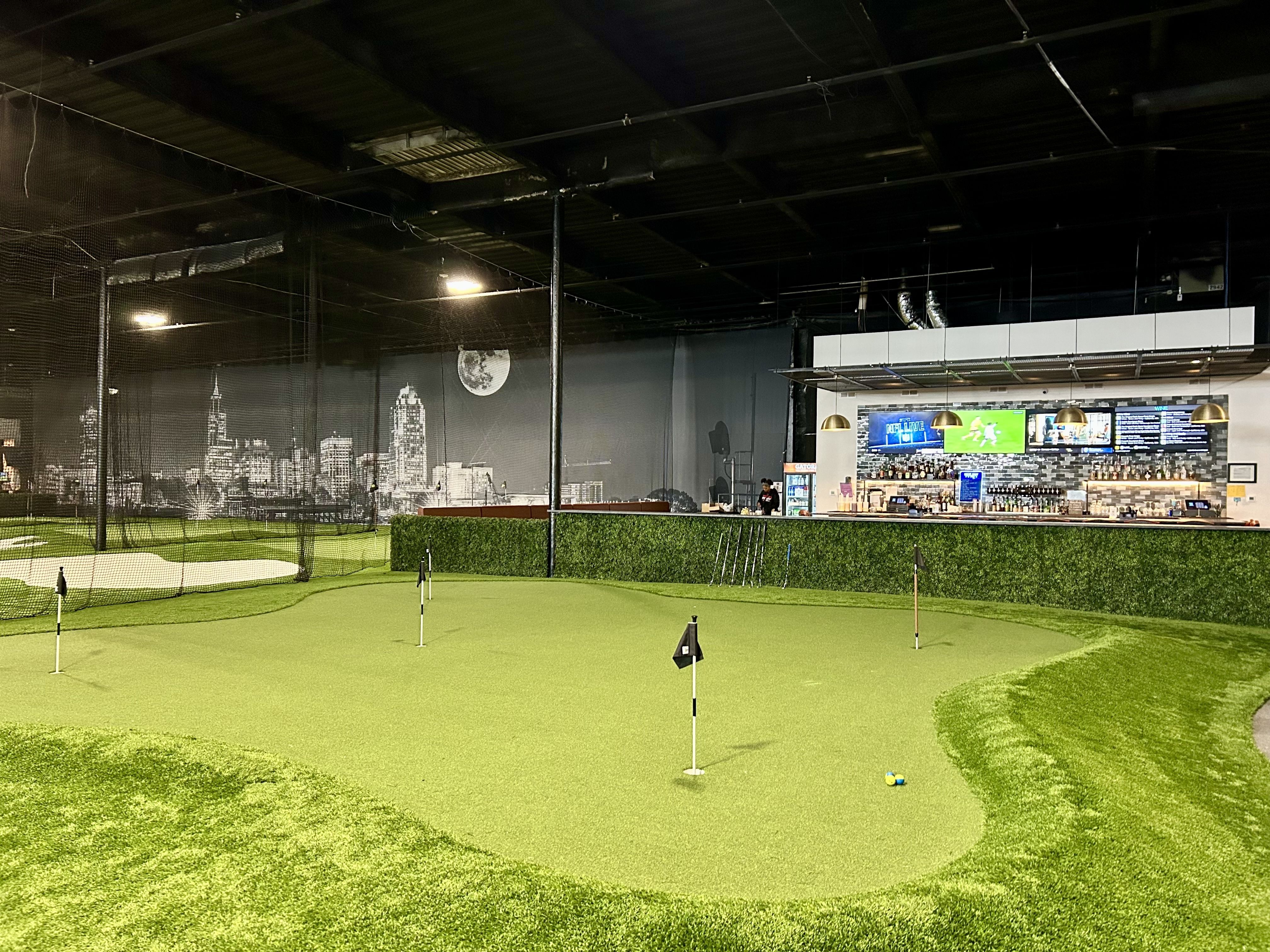 Pin Point's indoor golf area