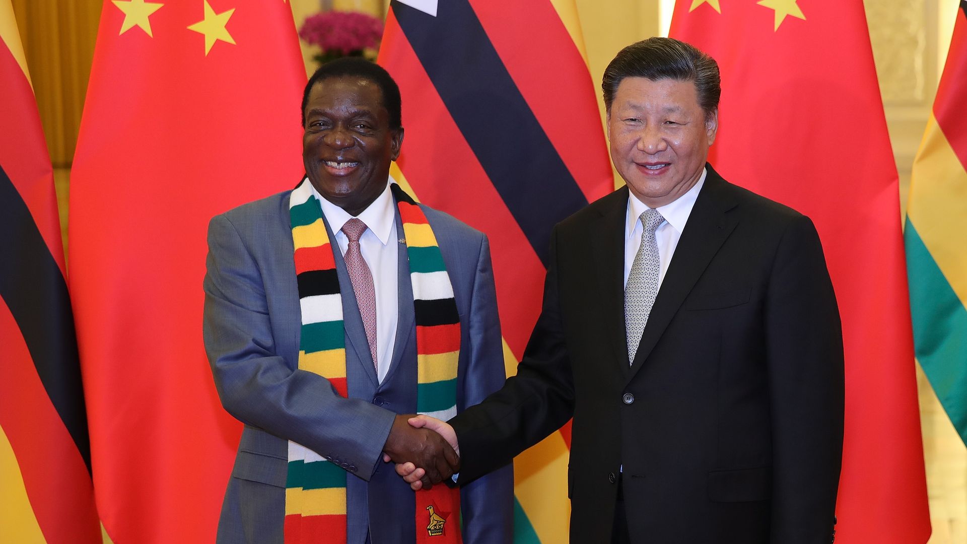 Zimbabwe president with Chinese president Xi