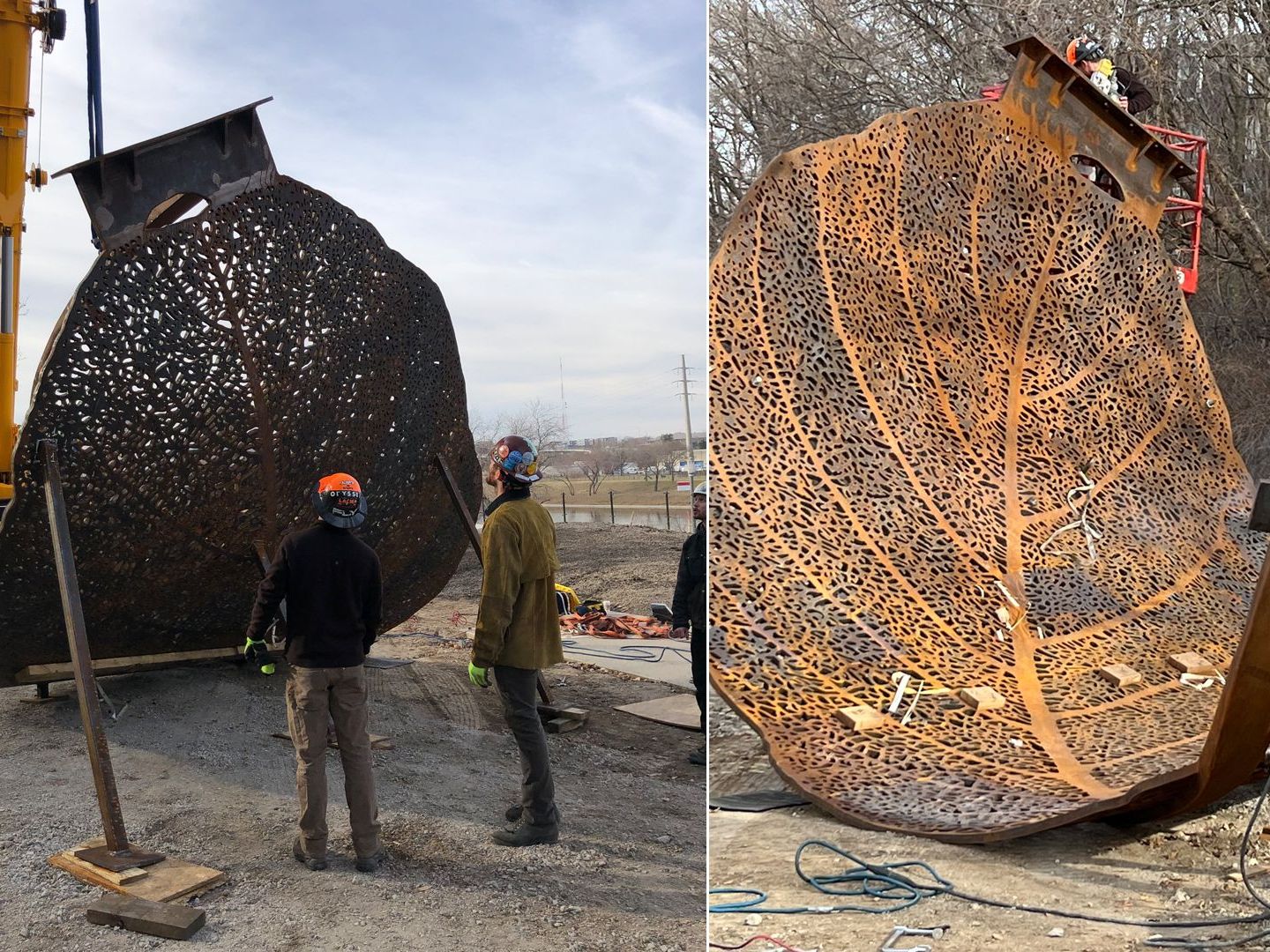 New leaf sculpture installed at Greater Des Moines Botanical