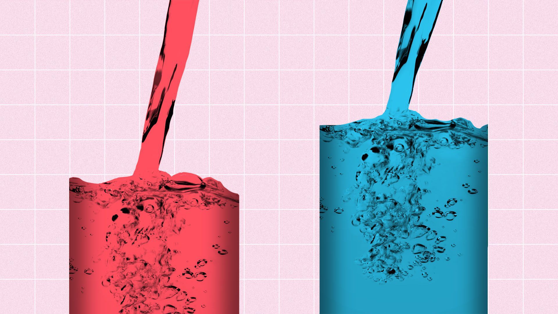 Illustration of two drinks next to each other.