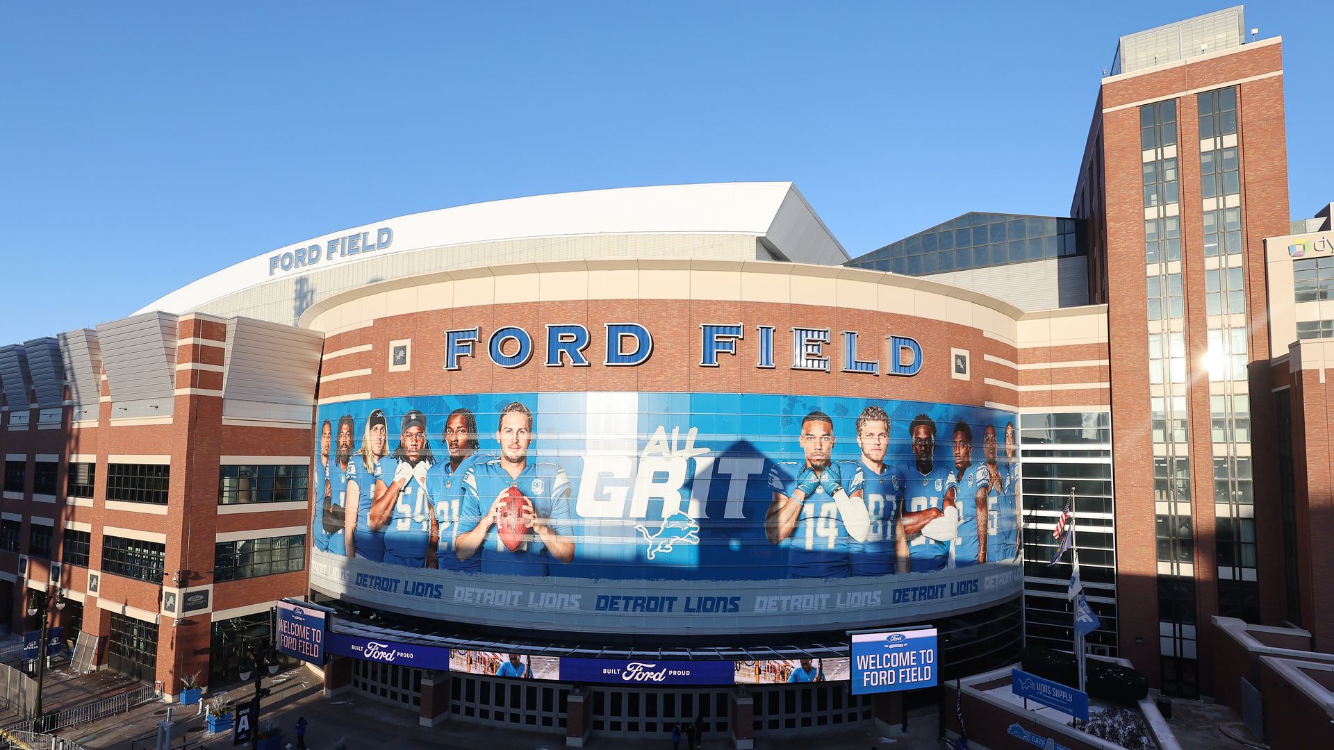 Ford Field before last Sunday's game against the Los Angeles Rams. 