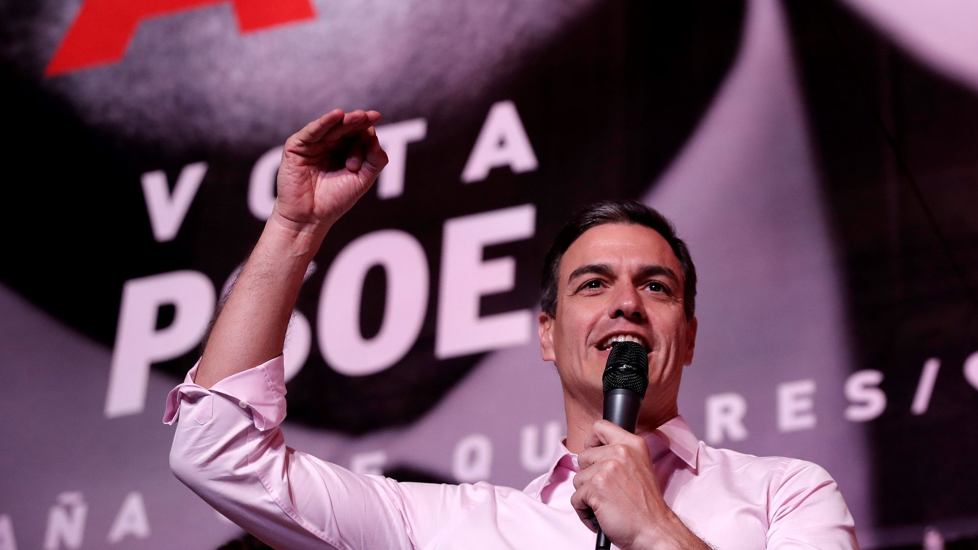 Pedro Sanchez at a campaign rally