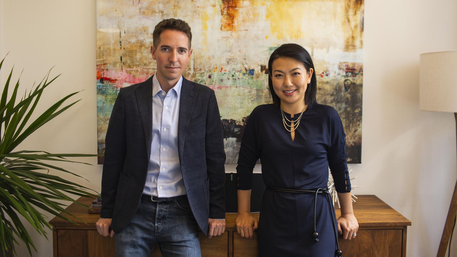 Glenn Rockman, left, and Jenny Yip of Adjuvant Capital. 