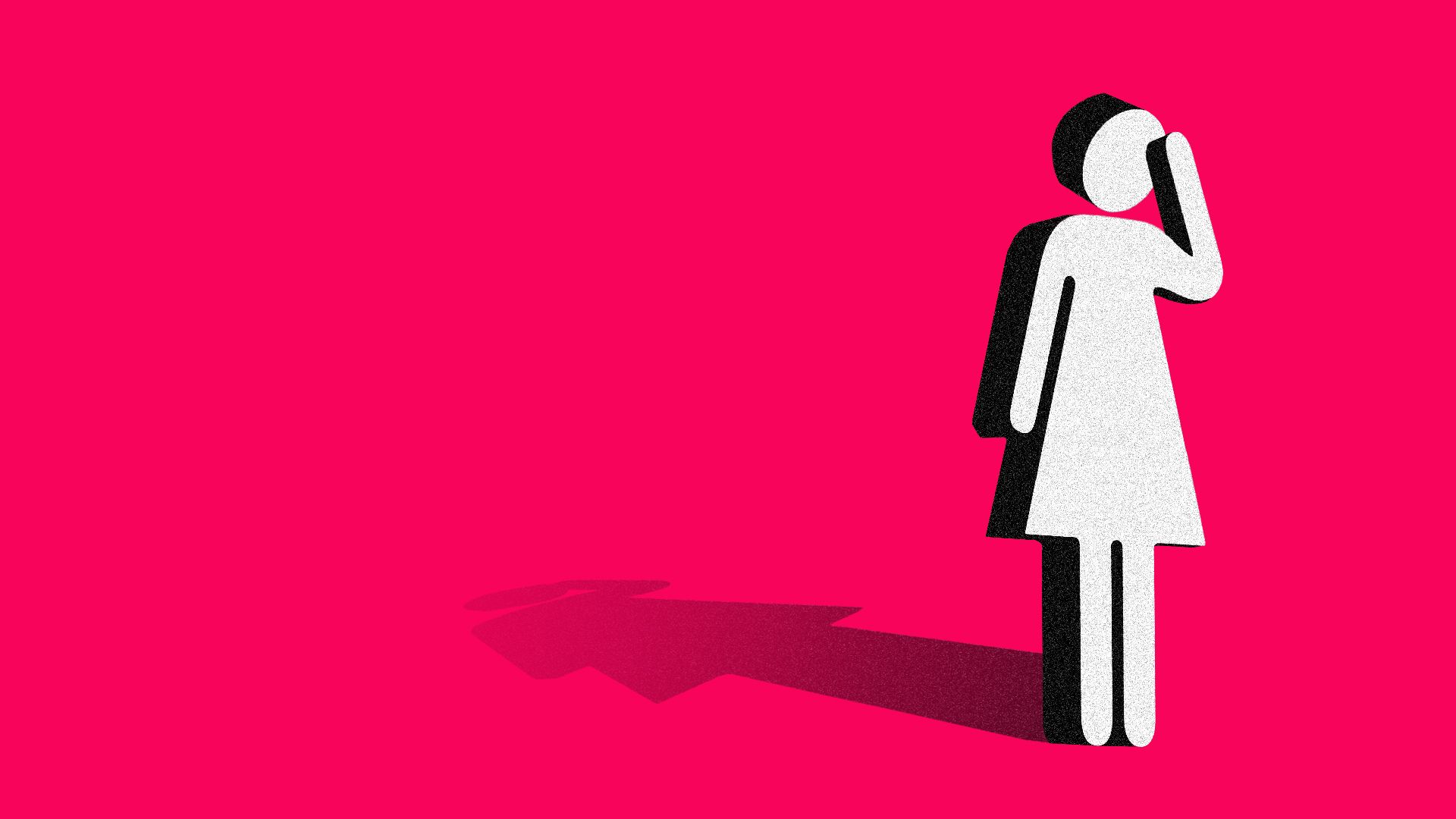 Illustration of female person symbol looking sad.